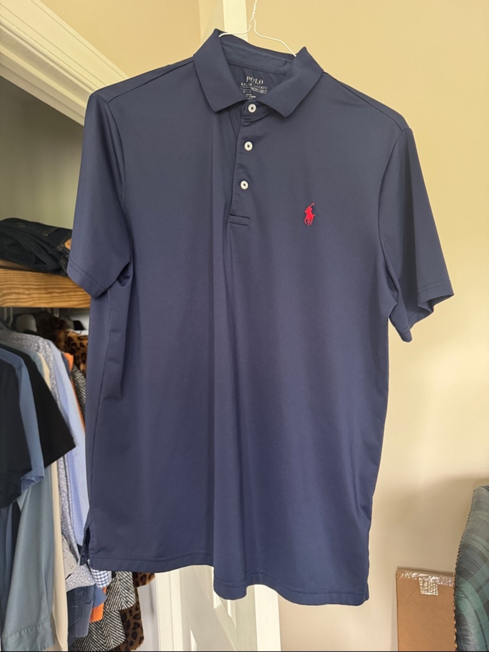 Polo by Ralph Lauren Navy Short-Sleeve Polo with Red Pony